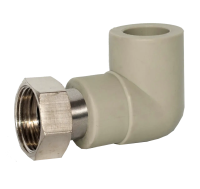 Угольник PP-R комбинированный серый с накидной гайкой VALFEX