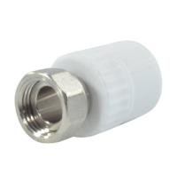 Муфта PP-R комбинированная белая с накидной гайкой VALFEX