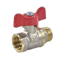 Кран шаровой латунь никель 11Б27фт1М OPTIMA ВР/НР полнопроходной бабочка VALFEX