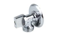 Кран шаровой латунный бытовой хром 1044 НР бабочка Aquasfera