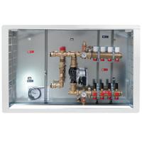 Группа коллекторная латунь с насосно-смесительным узлом и шкафом R559N Giacomini