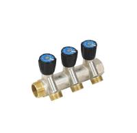 Коллектор латунь ВР/НР с регулирующими клапанами 9039 Aquasfera