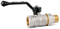 Кран шаровой латунь никель Pride ВР/"американка" полнопроходной рычаг LD
