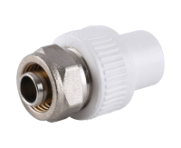 Муфта трубная PP-R комбинированная белая Дн 20х16 для соединения PPR-PEX труб VALFEX