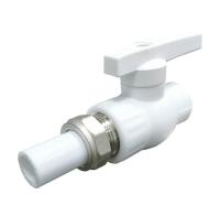 Кран шаровой PP-R полнопроходной белый с односторонним разъемным соединением VALFEX