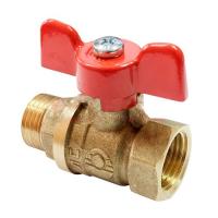 Кран шаровой латунь 11Б27фт1М ВР/НР полнопроходной бабочка VALFEX
