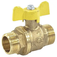 Кран шаровой латунь газ 11Б27фтМ НР полнопроходной бабочка VALFEX