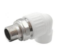 Угольник PP-R комбинированный разъемный белый НР для радиатора VALFEX