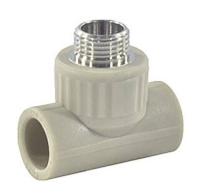 Тройник PP-R комбинированный серый НР VALFEX