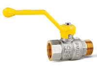 Кран шаровой латунь никель газ Pride ВР/НР полнопроходной рычаг LD