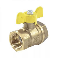 Кран шаровой латунь газ 11Б27фтМ ВР полнопроходной бабочка VALFEX