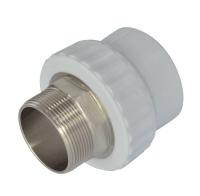 Муфта PP-R комбинированная под ключ белая НР VALFEX