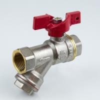 Кран-фильтр шаровой латунь никель 1015 Euro ВР полнопроходной бабочка Aquasfera