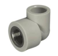 Угольник PP-R 90гр комбинированный серый ВР VALFEX