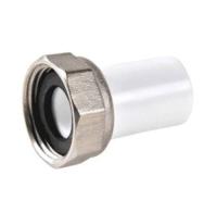 Штуцер PP-R комбинированный белый с накидной гайкой VALFEX