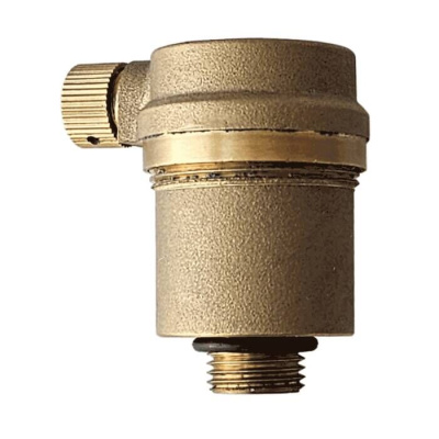 Воздухоотводчик автоматический латунь 5005 Ду 15 Ру10 G1/2" НР прямой с гориз. распол. колпачка Aquasfera