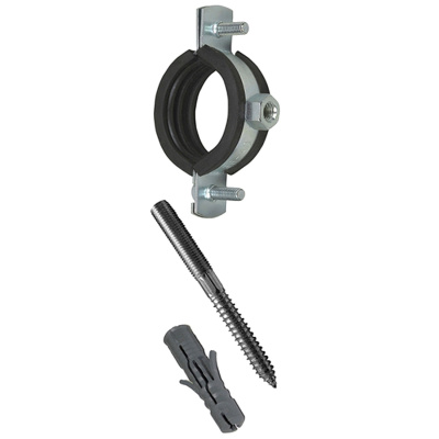 Хомут крепежный сталь оц с резиновой прокладкой М8 в/к