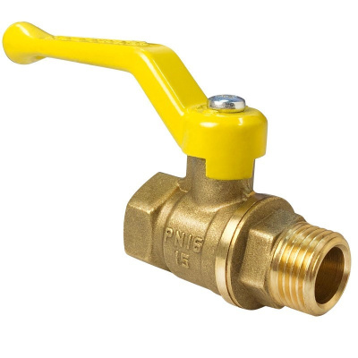 Кран шаровой латунь газ 11Б27фтМ ВР/НР полнопроходной рычаг VALFEX