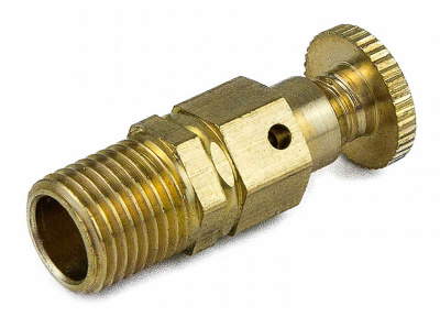 Кран Маевского ручной латунь 5006 М10х1,0 Ру10 НР с колпачком Aquasfera