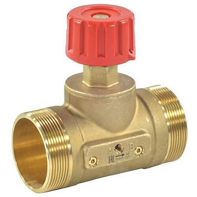 Клапан запорный ручной латунь CDT Ду 50 G2 1/4" A Ру16 НР Kvs=16м3/ч без ниппелей Danfoss