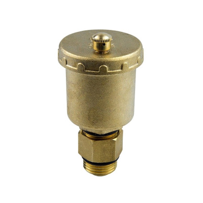 Воздухоотводчик автоматический латунь 5001 Ду 15 Ру10 G1/2" НР прямой с запорным клапаном Aquasfera
