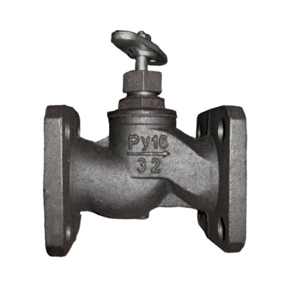 Клапан запорный чугун 15кч19п фл сальниковое уплотнение Китай